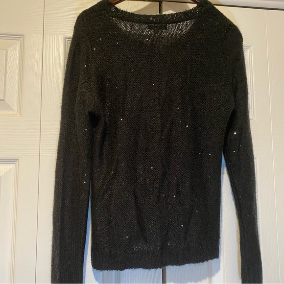 2for$35 NWT GAP Black Sequin Wool Cardigan. Size Medium. - Picture 6 of 11